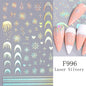 1PCS New Christmas Decorations 2023 New Year Nail Stickers Press on Nails Laser Snowflake Christmas Tree 3D Nail Decal