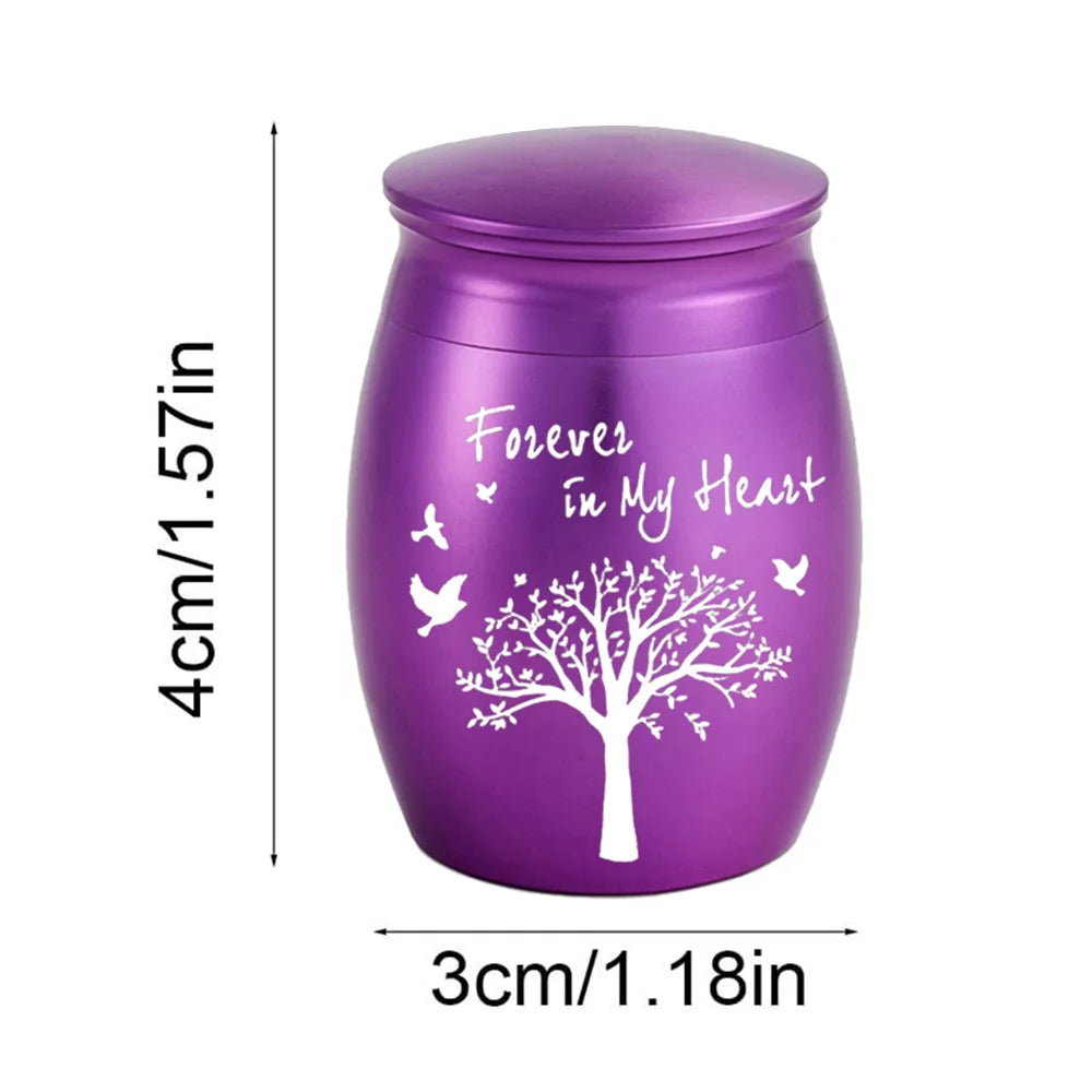 Hot Sale 7 Colors Tree of Life Design Cremation Urn Pet Memorials and Gifts Mini Made of Aluminum Alloy Urns