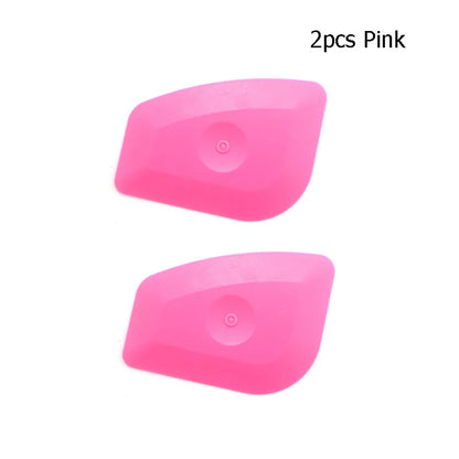 2Pcs Soft Blue Squeegee Hard Pink Scraper Car Vinyl Wrap Tools Auto Foil Corner Trim Window Tint Installation Tools