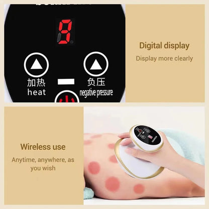 Electric Scraping Massage Cupping Body Massager Vacuum Cans Suction Cup Heating Body Back Neck Arm Guasha Massager