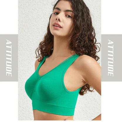 Women's Seamless Push-Up Bra Sports Bralette Non-wire Crop Top Solid Sexy Lingerie No-Pads Breathable Plus Size Tank Bra S-5XL