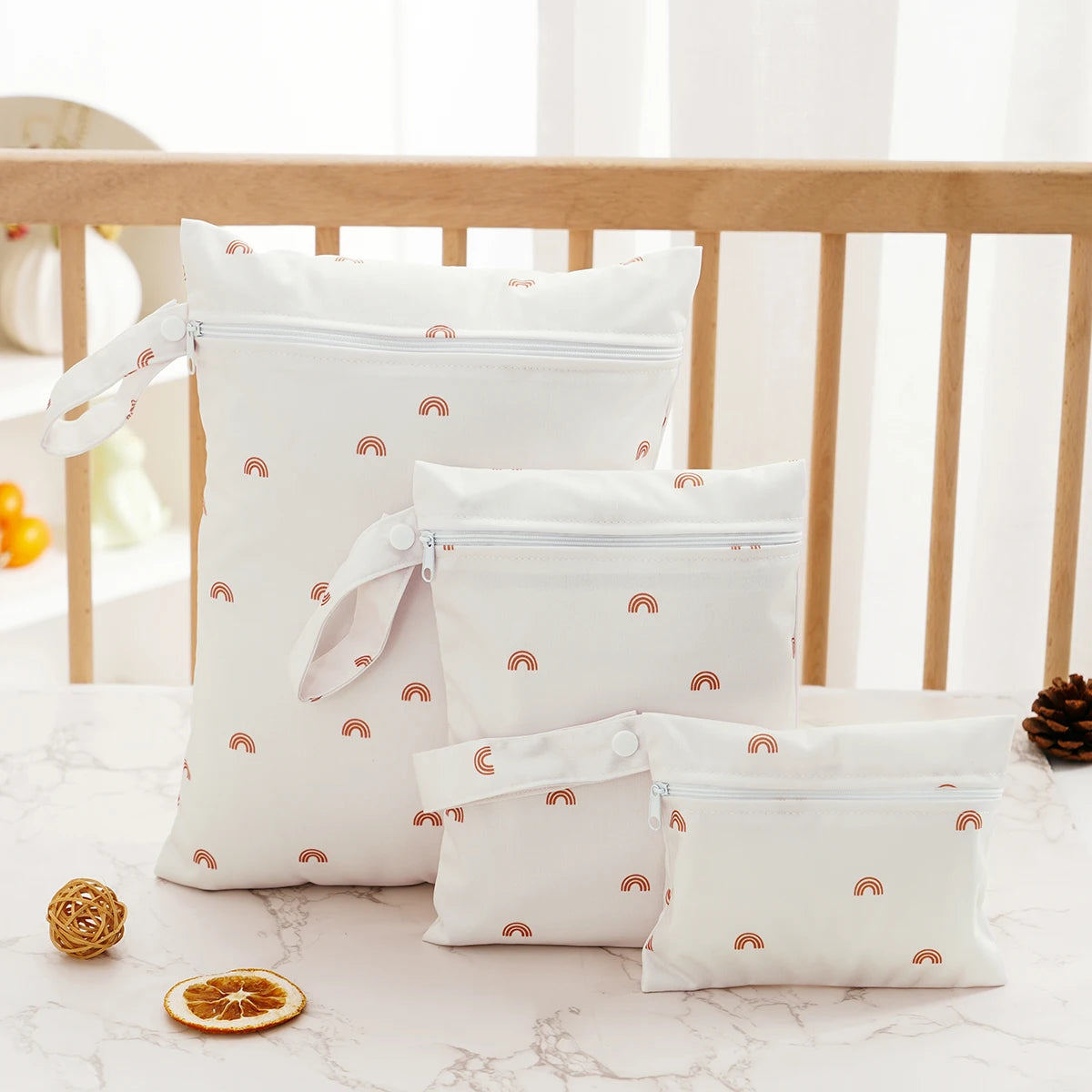 Elinfant 3PCS Portable Wet Dry Bag For Swimsuits,Waterproof Diaper Bags For Cloth Diapers,Washable Reusable Storage Bag