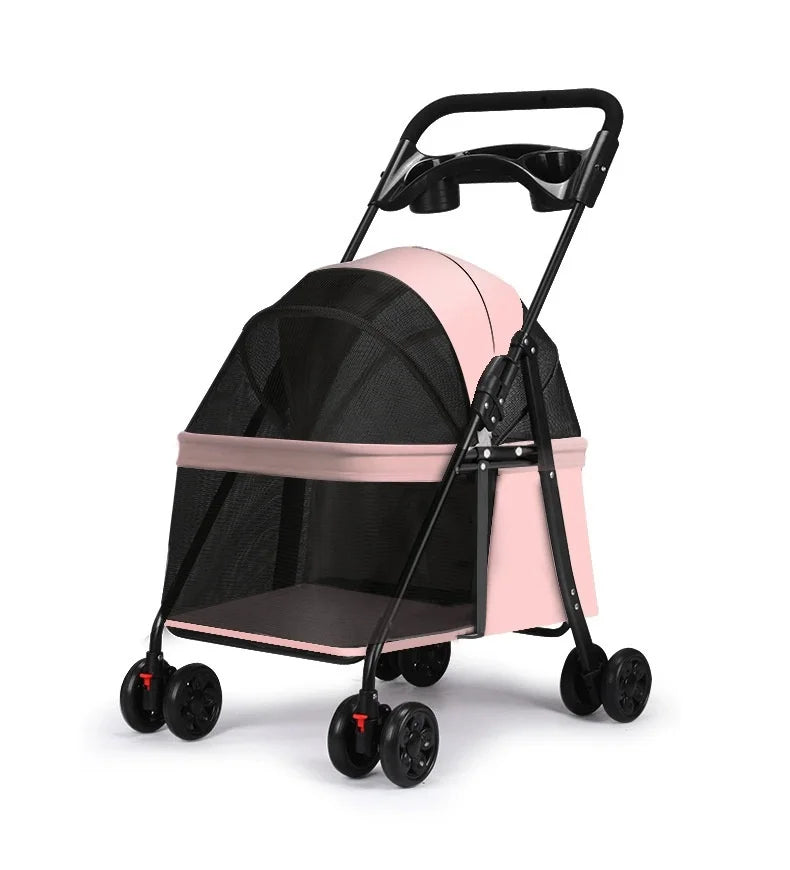 Foldable Lightweight Pet Stroller Dog Cat Small Dogs Puppy Travel Portable Mesh Ventilated Easy Fold Wheels Dog Stroller