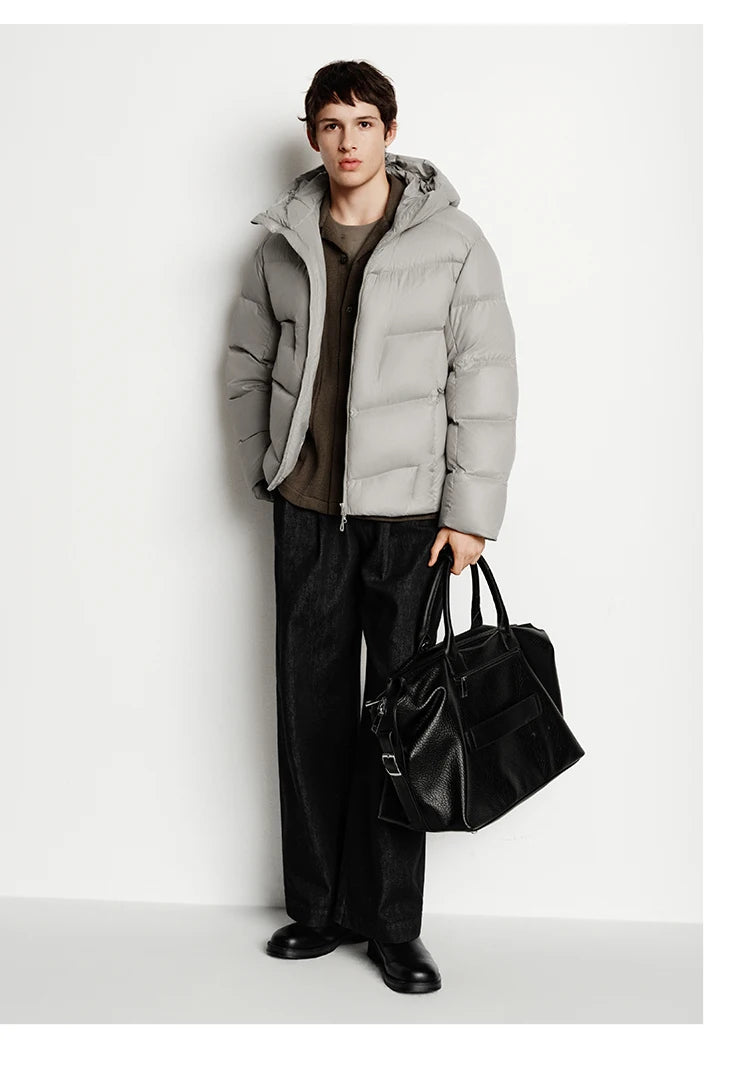 Semir Down Jacket Men Loose Hooded Puffer Three-Resistant Outerwear Heat-Generating Anti-Static 2026 New Winter Men's Wear