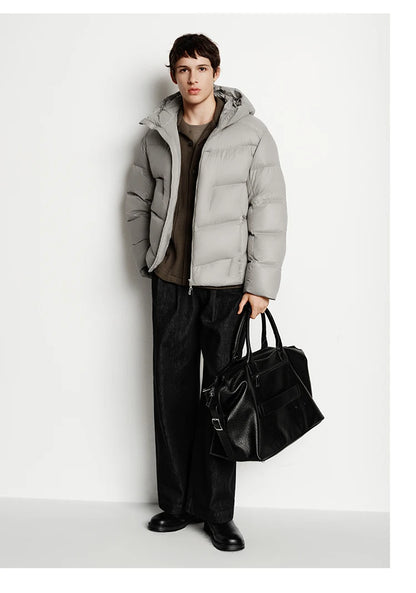 Semir Down Jacket Men Loose Hooded Puffer Three-Resistant Outerwear Heat-Generating Anti-Static 2026 New Winter Men's Wear