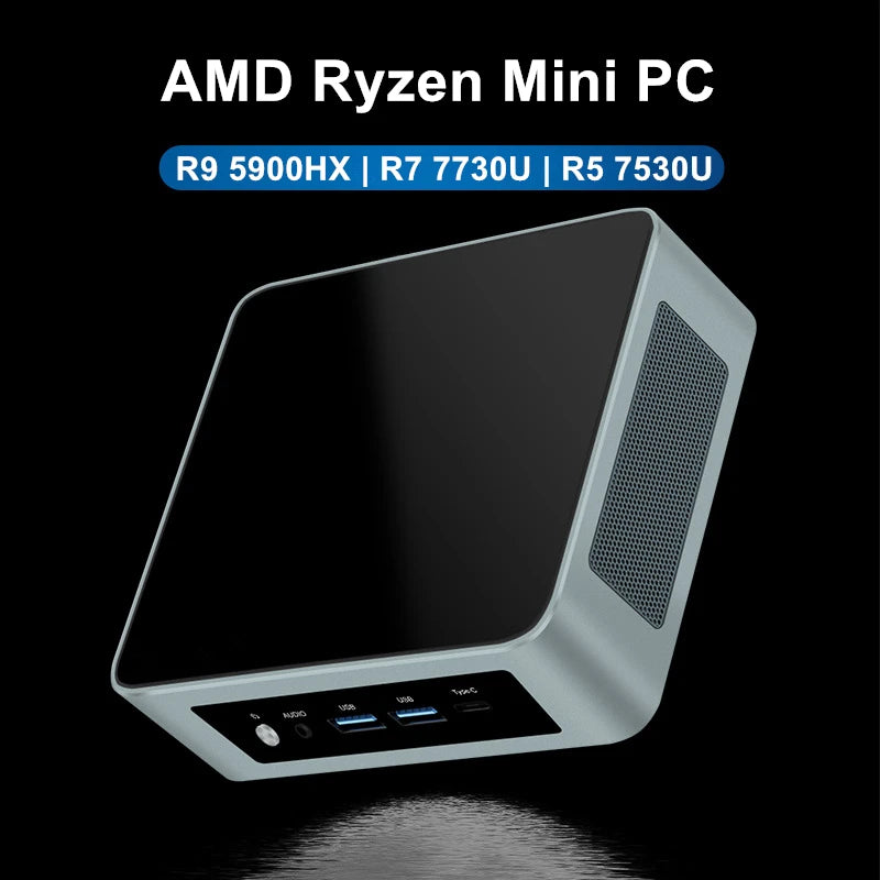 AMD Ryzen 9 5900HX Mini PC Gaming Desktop Computer with Windows 11 Pro 2xDDR4 NVMe 2xLAN WiFi6E AMD Mini PC R7 7730U R5 7530U