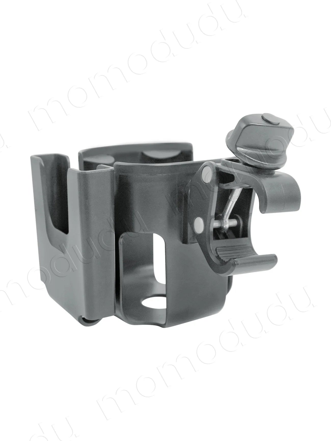 2-in-1 Large-Size Universal Stroller Cup Holder with Phone Holder - 360° Rotatable Adjustable Clamp, Detachable Stand