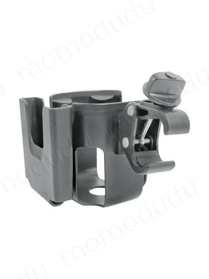 2-in-1 Large-Size Universal Stroller Cup Holder with Phone Holder - 360° Rotatable Adjustable Clamp, Detachable Stand