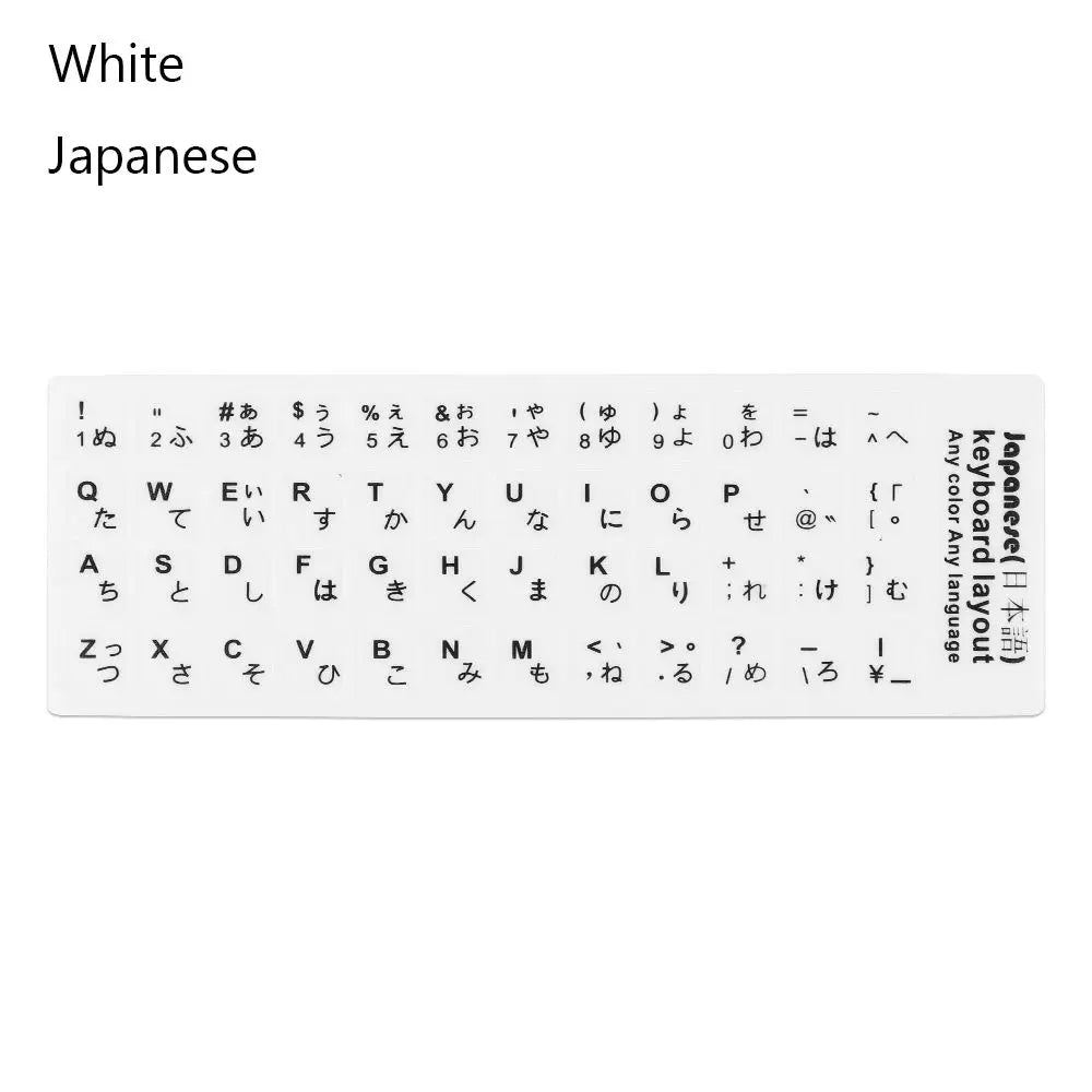 Non-slip Arabic Deutsch Spanish Keyboard Stickers Russian Letter Alphabet Layout English Wear-resistant Keyboard Covers