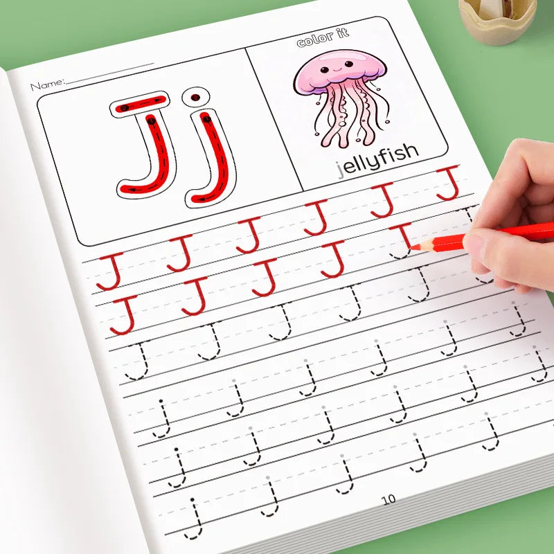 32-Page English Alphabet Writing Workbook with Colorful Letter Practice-A-Z Lowercase&Uppercase,Tracing,Educational Learning Aid