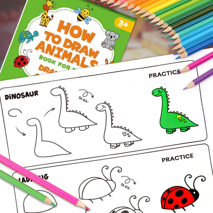 How to Draw Animals Step-by-Step Drawing Book- Learning Painting , Perfect for Creative Writing & Color Kids Drawing Book