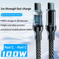 120W Cable Dual Digital Display Cable PD Fast Charging Highspeed Data Transfer USB Type C To Type-C Cable For Phone Macbook iPad