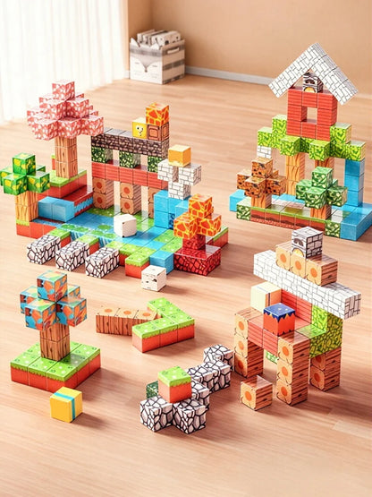 Magnetic Building Blocks Toy Building Blocks Full Set of Children's DIY Assembly Toy Building Blocks Table Building Games June 1