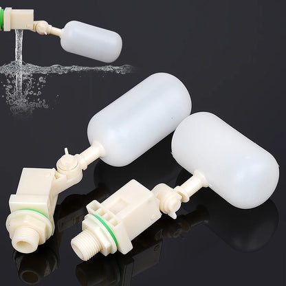 DN15 Adjustable 1/2" Floating Auto Fill Valve Automatic Fill Tank Water Level Control 1/2" Thread Plastic Float Ball Valve