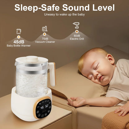 1.3L Baby Bottle Warmer 72H Constant Temperature & 5Min Memory Fast Heating & 45dB Quiet for Milk Formula & Food