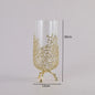 Gold Hollow Coral Vase Transparent Glass Vase Ornament Metal Rack Living Room Hydroponic Flower Arrangement Home Decoration