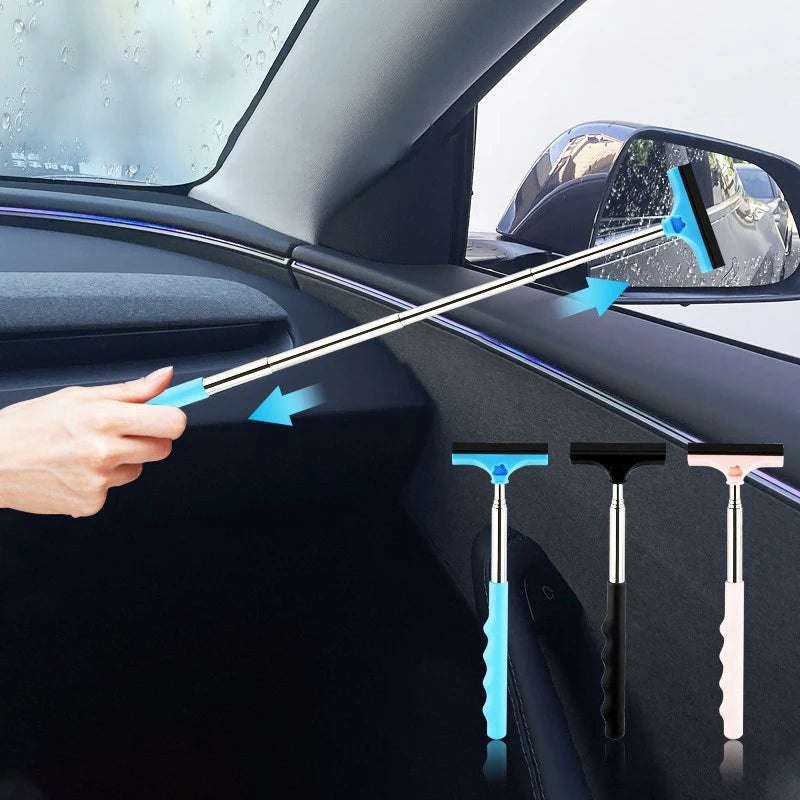 Car Rearview Mirror Wiper, Telescopic Squeegee For Auto Glass, Portable Water Cleaner Rod, Mini Automotive Cleaning Tool