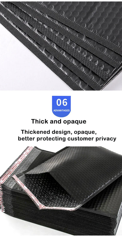 50/100 Pcs Black Bubble Packaging Envelope Mailing Envelopes Mailer Poly Envelope for Shipping Self Seal Bubble Bags Padding