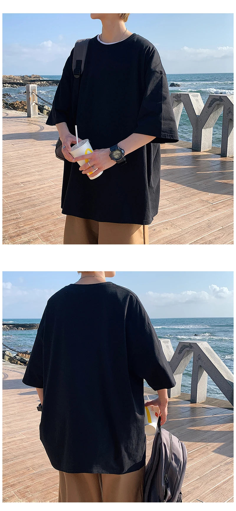 Oversized Summer Short Sleeve Men's T Shirt New Fashion Solid Loose O-Neck T Shirts Mens Cotton Hip Hop Streetwear Top Tees 5XL