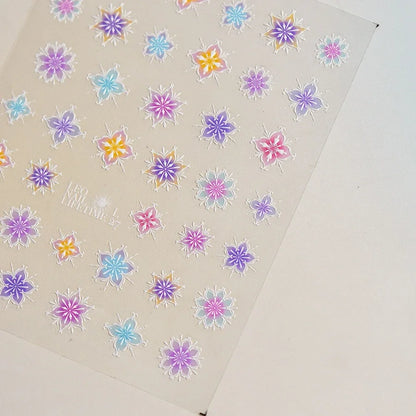 Bohemian Pattern Colorful Love Heart Moon Pearl Crystal Rhinestone 5D Nail Art Sticker Self Adhesive Decoration Manicure Decal