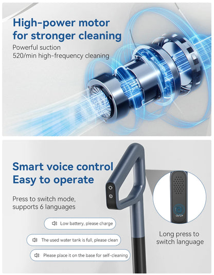 JONR ED12 Pro Cordless Vacuum Cleaner Wet & Dry Vertical Vacuum Cleaner with Hot Air Dry Self-Cleaning For Smart Home Appliances