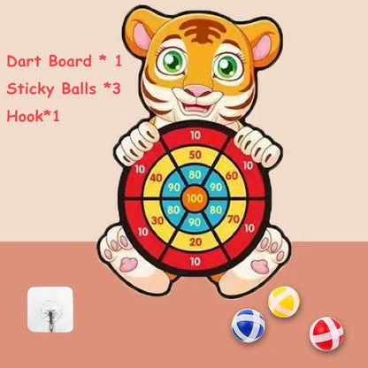 Animals Dart Board Games for Kids Montessori Target Sports Game Toys with 2 Sticky Balls Educational Games for Children Boy Girl