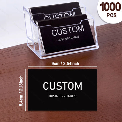 200/500/1000pcs Customizable Cards, Personalized Business Cards with Acrylic Storage Box, Matte Film Thank You Invitations