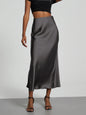 21 Colors New 2026 Women's Elegant High Waist Satin Long Skirts Female Summer Solid Color Faldas