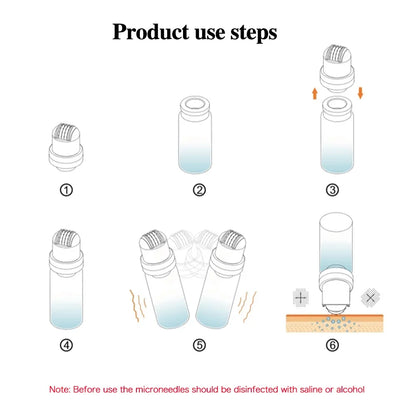 1Pcs 64needles Microneedle with 10ml Bottle Beauty Skin Repair Microneedling Tool