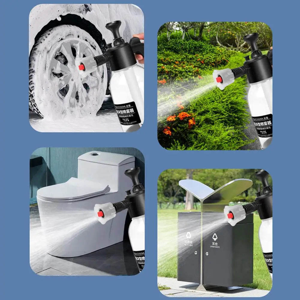 Foam Spray Sprayer Car Wash With Bottle Gun Manual Pressure Water Jet home Shampoo foam Snow watering can hand-pressed car 2L