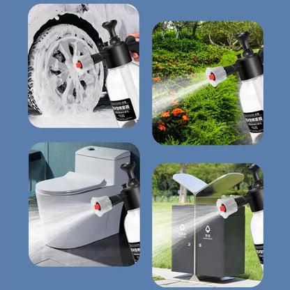Foam Spray Sprayer Car Wash With Bottle Gun Manual Pressure Water Jet home Shampoo foam Snow watering can hand-pressed car 2L
