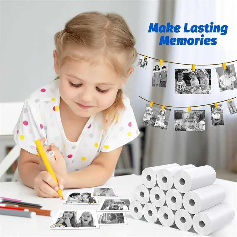 1/5 Roll High Quality Mini Pocket Printer Paper Portable Children Camera Self-Adhesive Photo Paper Home Thermal Printer Supplies