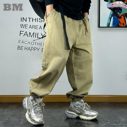 Japanese Streetwear High Quality Baggy Cargo Pants Harajuku Casual Men Clothing Plus Size Joggers Fashion Loose Work Trousers
