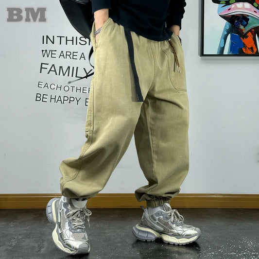 Japanese Streetwear High Quality Baggy Cargo Pants Harajuku Casual Men Clothing Plus Size Joggers Fashion Loose Work Trousers
