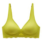 Seamless Women's Bra Small Chest Big Hollow Design Underwear Support Non-removable Semi-fixed Cup One Piece Striped Thin Bra