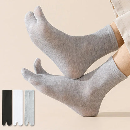 3pairs Unisex Split-Toe Socks Women'S Comfortable Sweat-Absorbent Breathable Two-Toe Sock Easy Solid Color Men'S Boat Sox