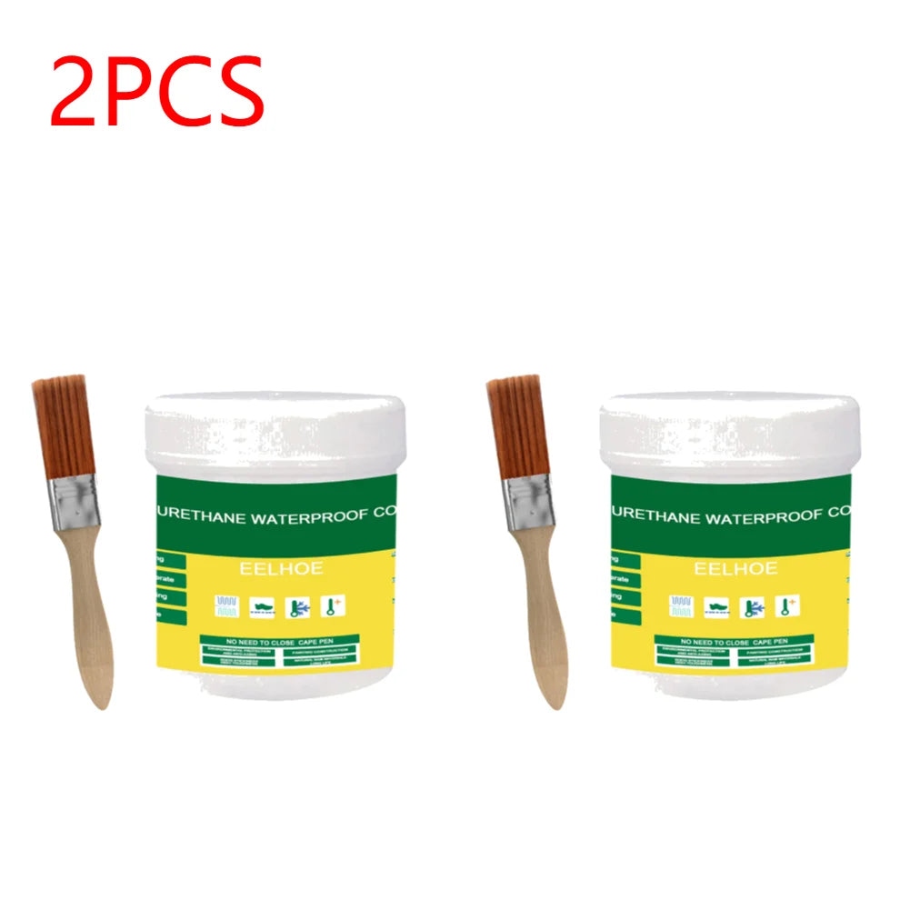 1-3Pcs Transparent Waterproof Agent With Brush Coating Sealant Agent 30/100/300g Polyurethane Glue For Home For Roof Bathroom