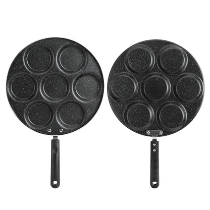 7 Holes Frying Pan Non-stick Egg Burger Mold Household Egg Frying Pan Kitchen Supplies