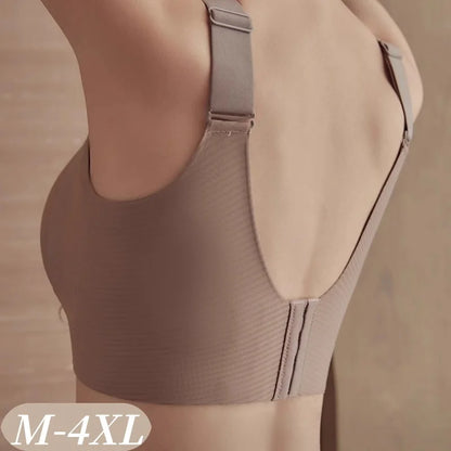 Push-Up Bras For Women Non-wire Padded Bra Seamless Underwear Plus Size V-neck Bra Top Sexy Lingerie Wide Straps Intimates M-4XL