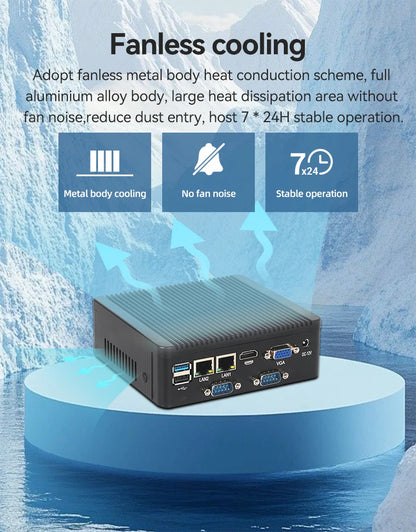 Helorpc Industrial Mini PC N2840/J2900 Support WIN10 LINUX with 2xGigabit LAN 5xUSB2.0 1xUSB3.0 4xDB9 COM 1xHDMI 1xVGA Computer