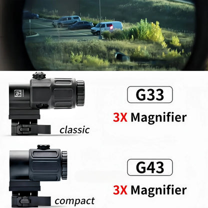 Tactical  G33 G43 G45 Sight Fixed 3X 5X Magnifier Scope with Quick Disassembly and Flipping for Airsoft Hunting Collimator