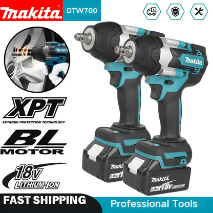 Makita DTW700 Cordless Impact Wrench 18V Brushless Motor  Variable Speed Electric Wrench High Effieiency Durable Auto Stop