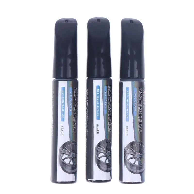3Pcs/Black Wheel Scratch Repair Paint Marker Touch Up Pen for Car Alloy Rims Metal Surface Chip Mark Cleaner Tool