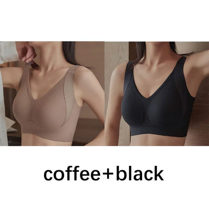 FallSweet 1/2PCS Seamless Push Up Bra for Woman Wireless Bralette Soft Comfortable Breathable Lingerie for Large & Small Bust