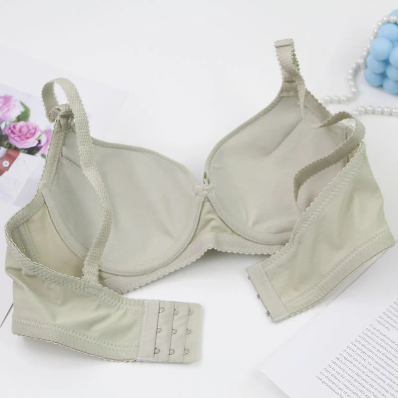 2025 New Sexy Bow Sweat Absorption Bras Solid Smooth 34/75 36/80 38/85 40/90 42/95 44/100 ABC Cup Underwear Pus Up Lingerie