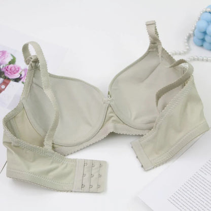 2025 New Sexy Bow Sweat Absorption Bras Solid Smooth 34/75 36/80 38/85 40/90 42/95 44/100 ABC Cup Underwear Pus Up Lingerie