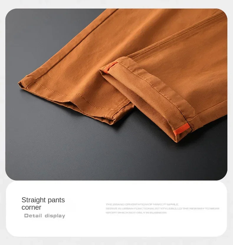 Seven-Color Stretch 97% Cotton and 3% Spandex Jeans Men Trendy Wild Simple High-End Slim-Fitting Small Straight Casual Trousers