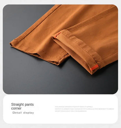 Seven-Color Stretch 97% Cotton and 3% Spandex Jeans Men Trendy Wild Simple High-End Slim-Fitting Small Straight Casual Trousers