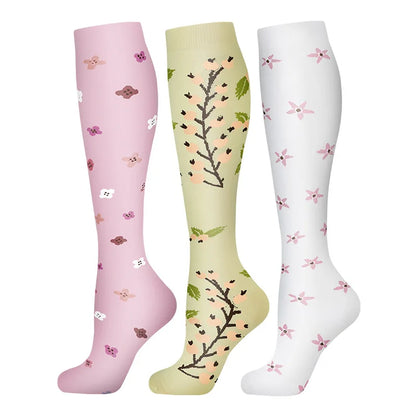 58 Styles 3 Pairs/Pack Compression Socks Knee High 30MmHg  Women Men Sports Socks Edema Diabetes Varicose Veins Running Socks