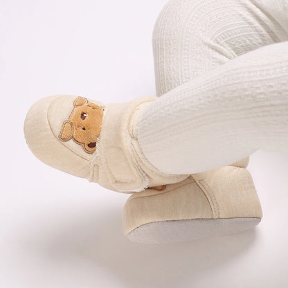 Winter Newborn Boys and Girls Cute Cartoon Cotton Shoes with Soft Sole and Warm Boots Preschool Walking Shoes  Winter Newborn